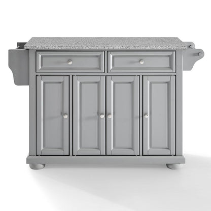 Crosley Furniture - Alexandria Granite Top Kitchen Island/Cart Gray/White - KF30205AGY veiw 2