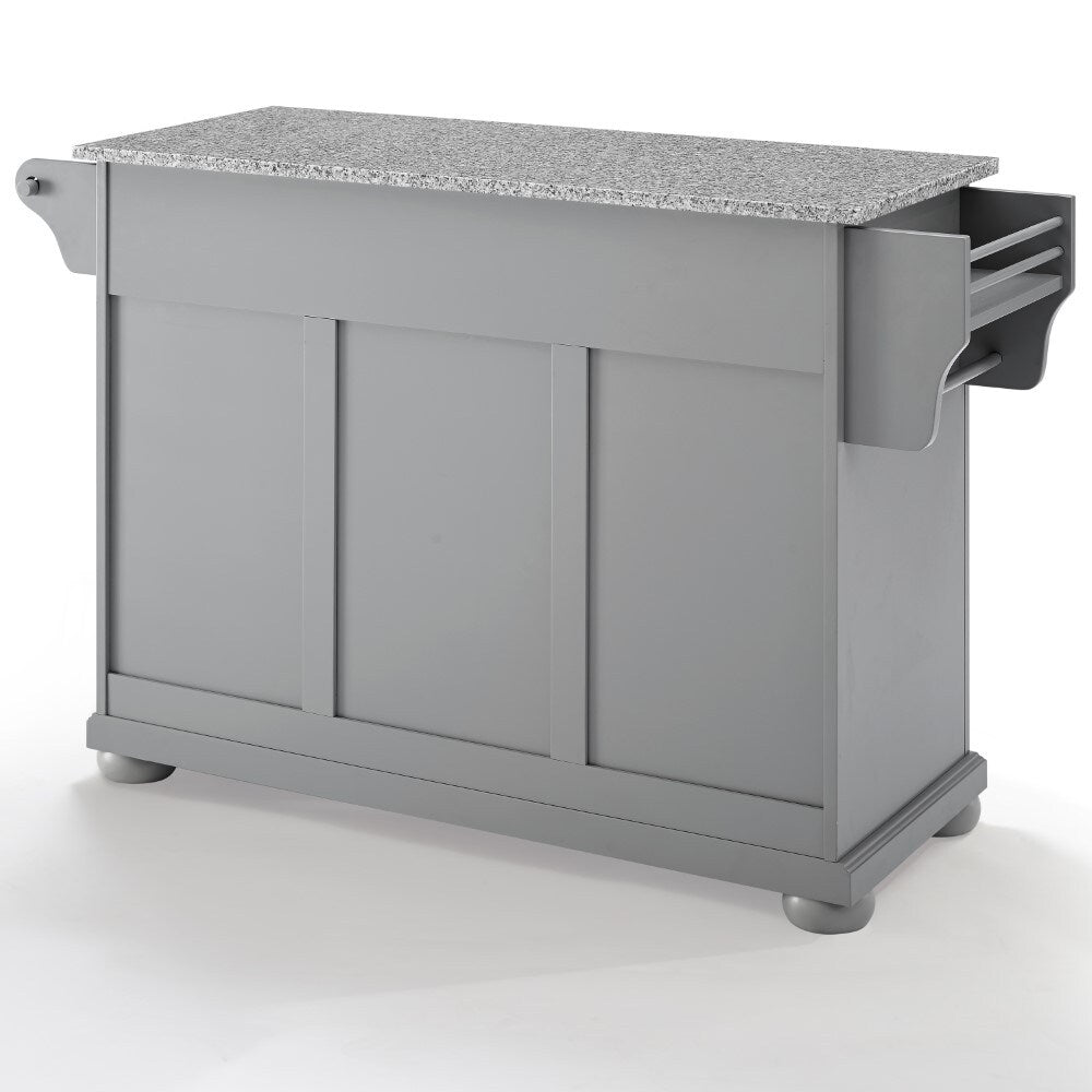 Crosley Furniture - Alexandria Granite Top Kitchen Island/Cart Gray/White - KF30205AGY veiw 3
