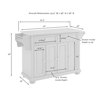 Crosley Furniture - Alexandria Granite Top Kitchen Island/Cart Gray/White - KF30205AGY veiw 6