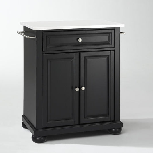 Crosley Furniture - Alexandria Granite Top Portable Kitchen Island/Cart Black/White - KF30020ABK veiw 1