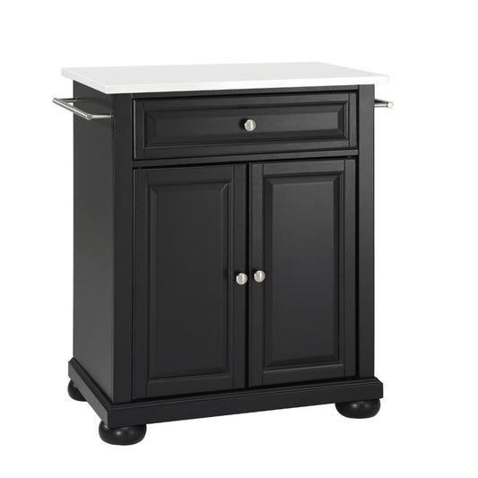 Crosley Furniture - Alexandria Granite Top Portable Kitchen Island/Cart Black/White - KF30020ABK veiw 2