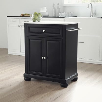 Crosley Furniture - Alexandria Granite Top Portable Kitchen Island/Cart Black/White - KF30020ABK veiw 5