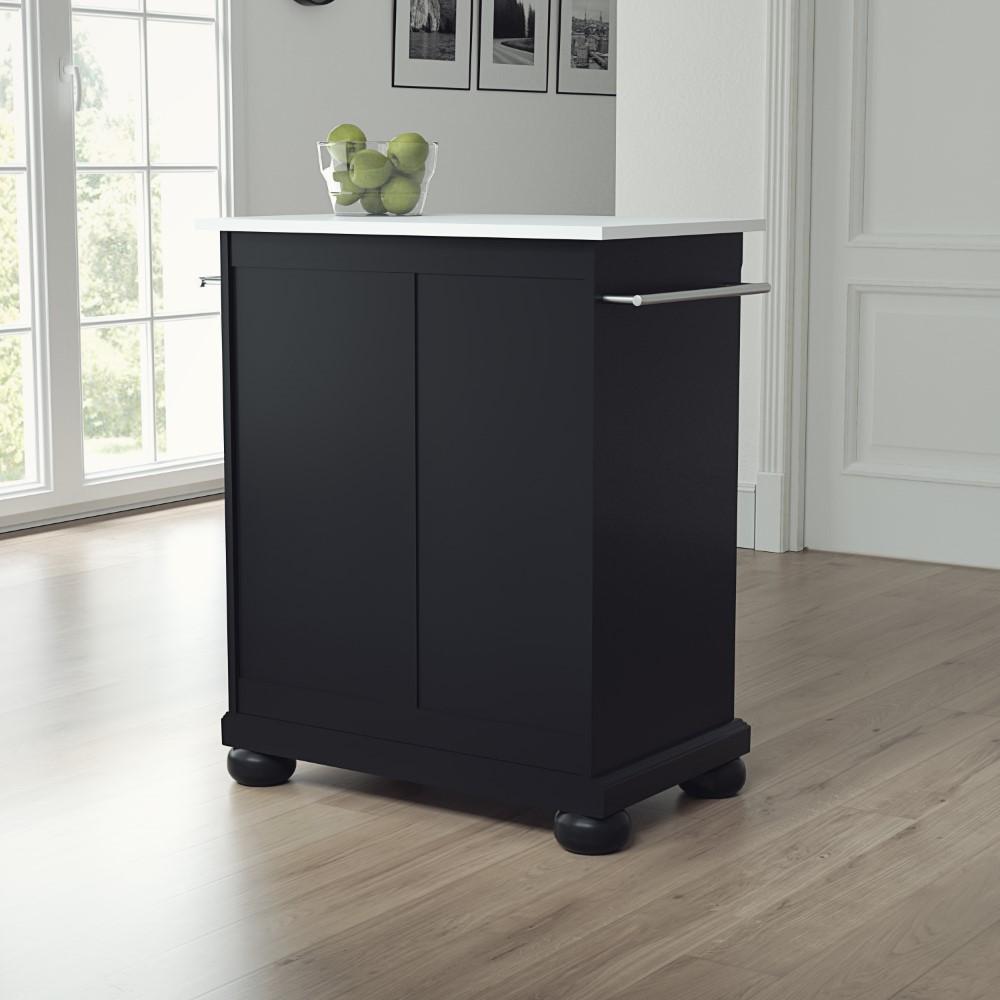 Crosley Furniture - Alexandria Granite Top Portable Kitchen Island/Cart Black/White - KF30020ABK veiw 6