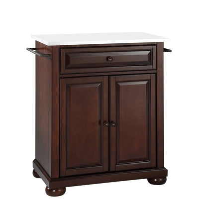 Crosley Furniture - Alexandria Granite Top Portable Kitchen Island/Cart Mahogany/White - KF30020AMA veiw 2