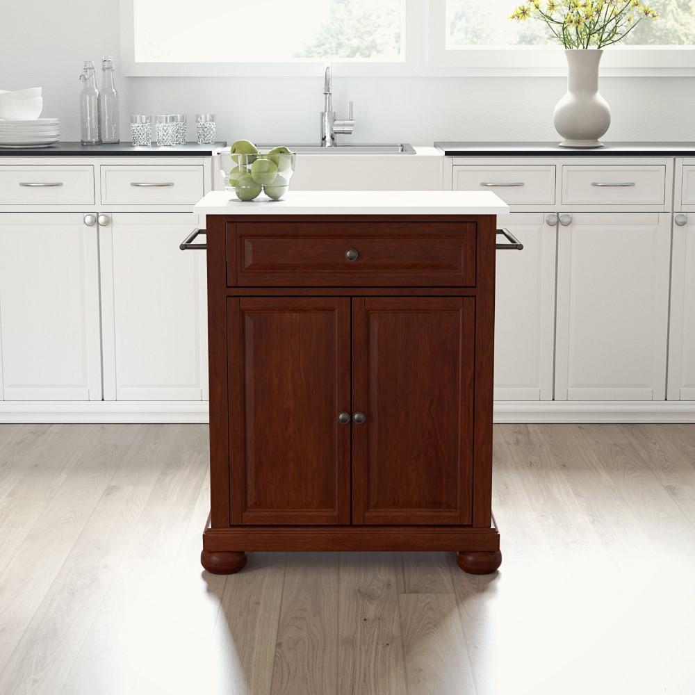 Crosley Furniture - Alexandria Granite Top Portable Kitchen Island/Cart Mahogany/White - KF30020AMA veiw 4