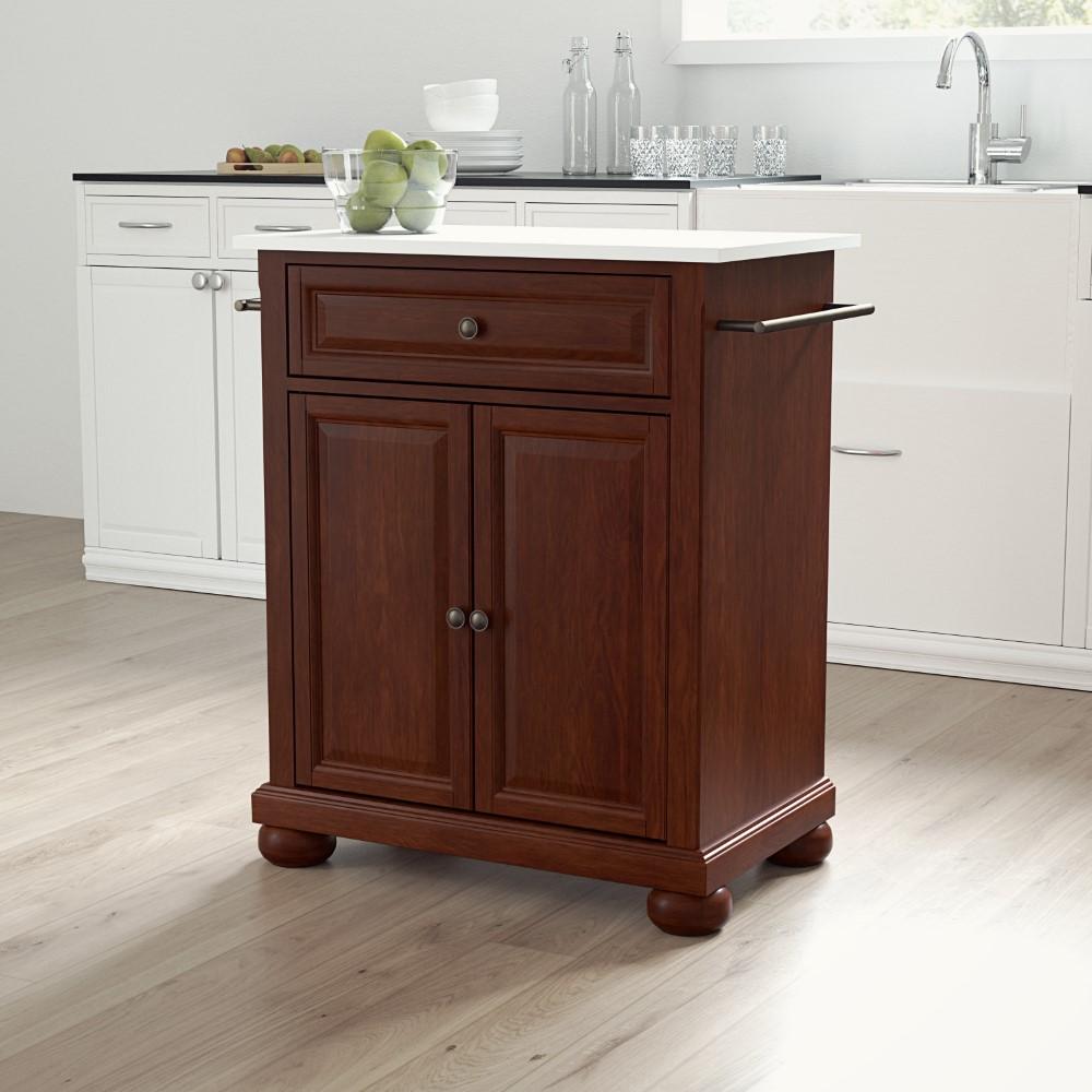 Crosley Furniture - Alexandria Granite Top Portable Kitchen Island/Cart Mahogany/White - KF30020AMA veiw 5