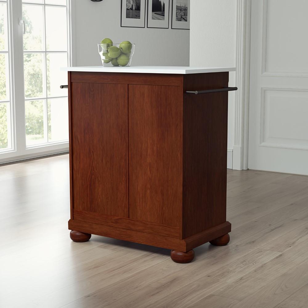 Crosley Furniture - Alexandria Granite Top Portable Kitchen Island/Cart Mahogany/White - KF30020AMA veiw 6