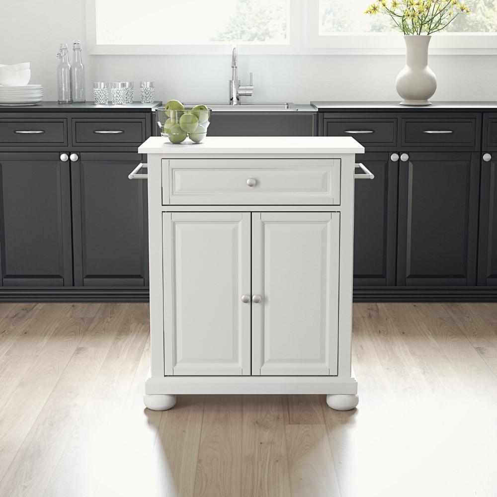 Crosley Furniture - Alexandria Granite Top Portable Kitchen Island/Cart White/White - KF30020AWH veiw 4