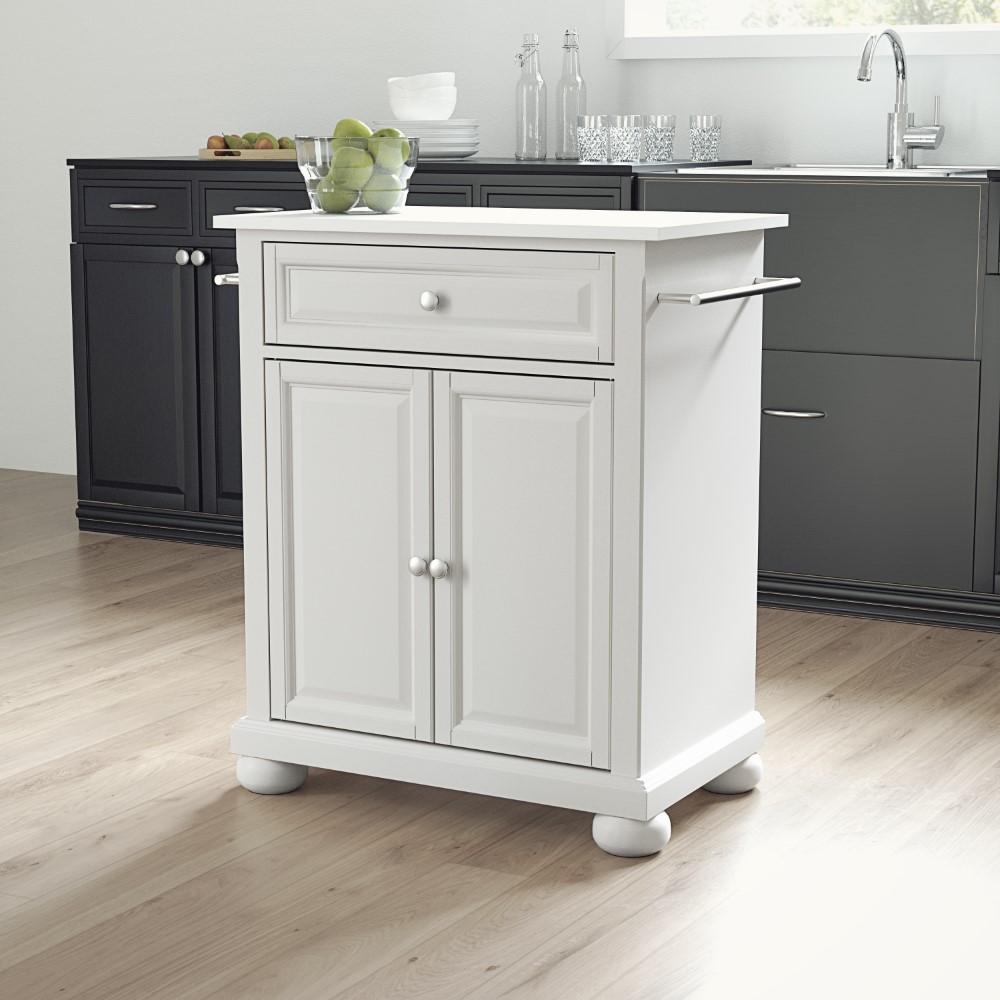 Crosley Furniture - Alexandria Granite Top Portable Kitchen Island/Cart White/White - KF30020AWH veiw 5