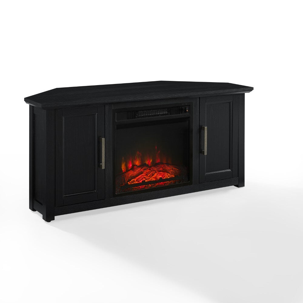 Crosley Furniture - Camden 48in Corner TV Stand With Fireplace Black - KF100648BK veiw 1