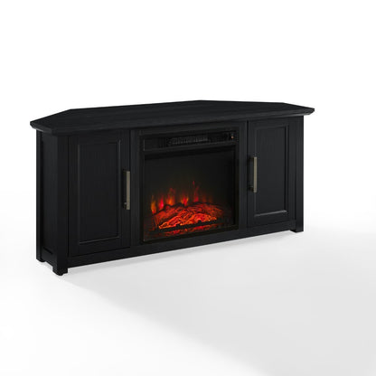 Crosley Furniture - Camden 48in Corner TV Stand With Fireplace Black - KF100648BK veiw 1