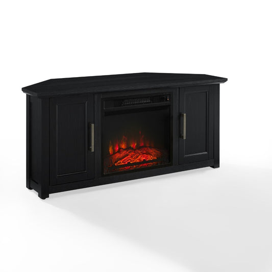 Crosley Furniture - Camden 48in Corner TV Stand With Fireplace Black - KF100648BK veiw 1