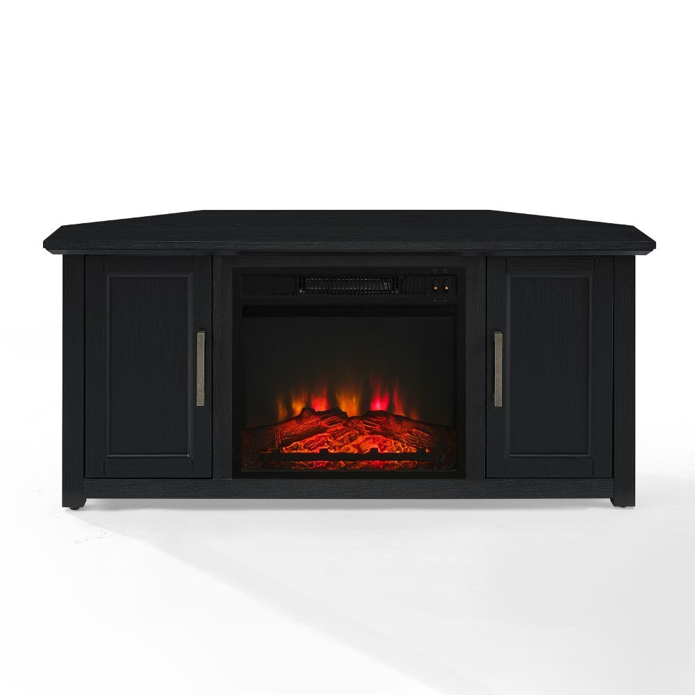Crosley Furniture - Camden 48in Corner TV Stand With Fireplace Black - KF100648BK veiw 2