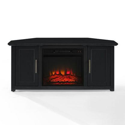 Crosley Furniture - Camden 48in Corner TV Stand With Fireplace Black - KF100648BK veiw 2