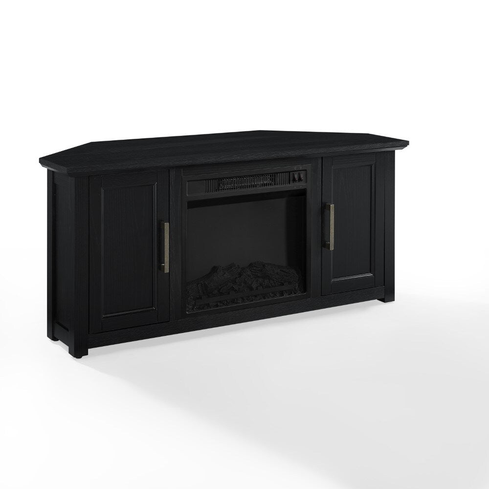 Crosley Furniture - Camden 48in Corner TV Stand With Fireplace Black - KF100648BK veiw 3