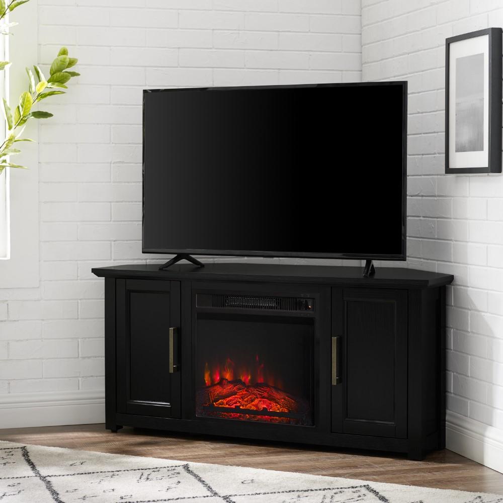 Crosley Furniture - Camden 48in Corner TV Stand With Fireplace Black - KF100648BK veiw 8