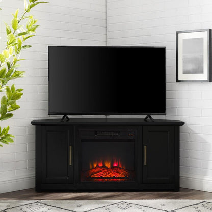 Crosley Furniture - Camden 48in Corner TV Stand With Fireplace Black - KF100648BK veiw 9