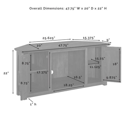 Crosley Furniture - Camden 48in Corner TV Stand With Fireplace Dark Walnut - KF100648DW veiw 11