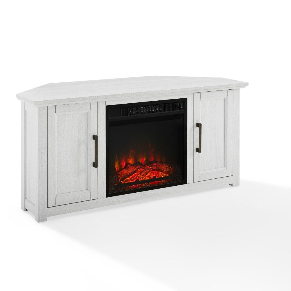 Crosley Furniture - Camden 48in Corner TV Stand With Fireplace Whitewash - KF100648WW veiw 1