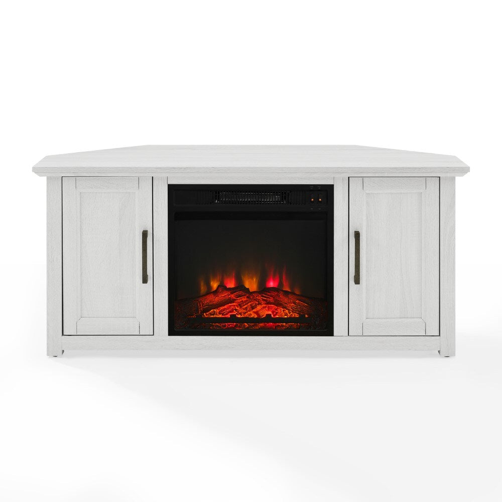 Crosley Furniture - Camden 48in Corner TV Stand With Fireplace Whitewash - KF100648WW veiw 2