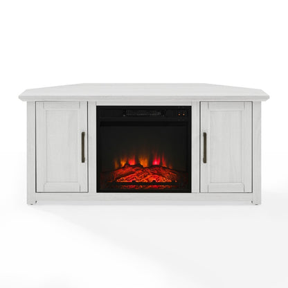 Crosley Furniture - Camden 48in Corner TV Stand With Fireplace Whitewash - KF100648WW veiw 2