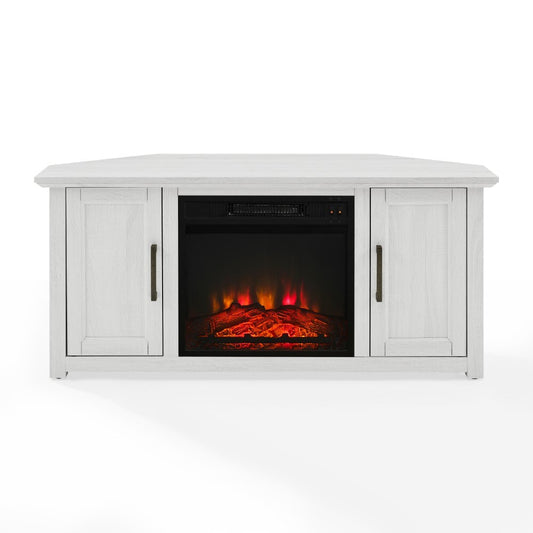 Crosley Furniture - Camden 48in Corner TV Stand With Fireplace Whitewash - KF100648WW veiw 2
