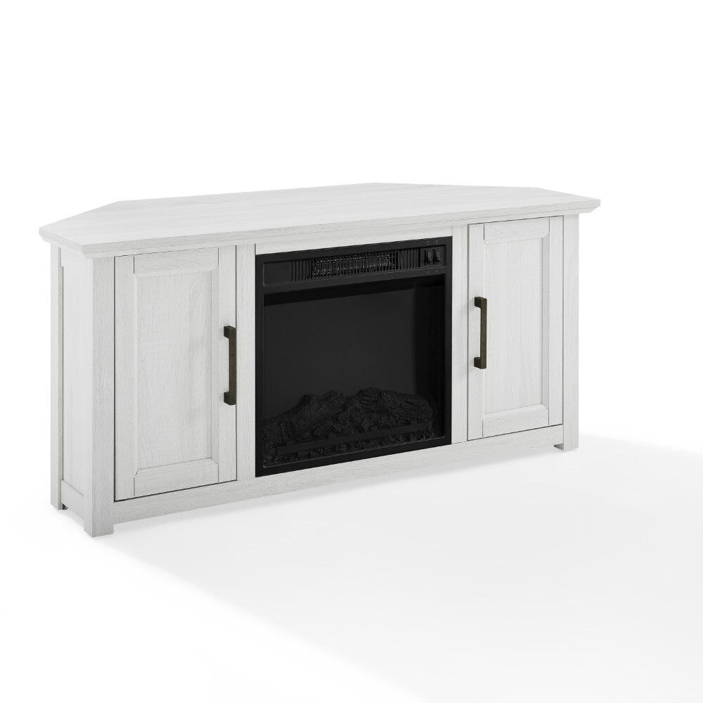 Crosley Furniture - Camden 48in Corner TV Stand With Fireplace Whitewash - KF100648WW veiw 3