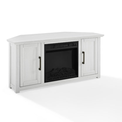 Crosley Furniture - Camden 48in Corner TV Stand With Fireplace Whitewash - KF100648WW veiw 3