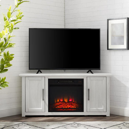 Crosley Furniture - Camden 48in Corner TV Stand With Fireplace Whitewash - KF100648WW veiw 9