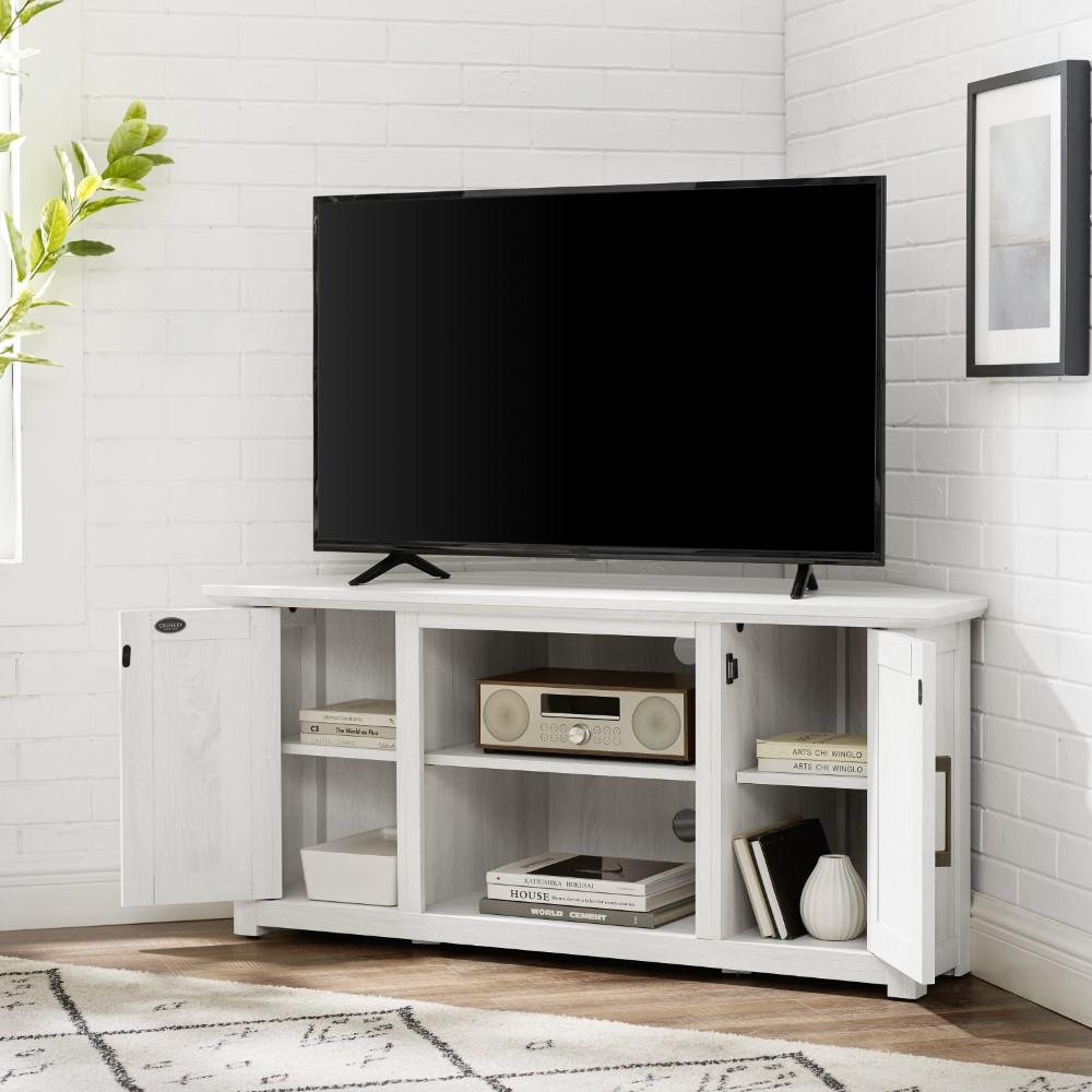 Crosley Furniture - Camden 48in Corner TV Stand Whitewash - CF101248-WW veiw 10