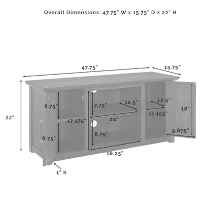 Crosley Furniture - Camden 48in Low Profile TV Stand Dark Walnut - CF101148-DW veiw 11