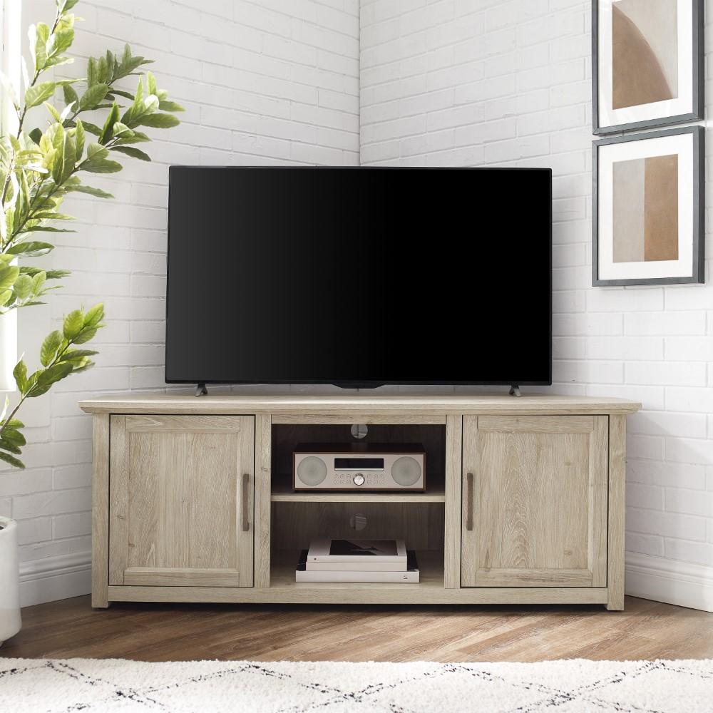 Crosley Furniture - Camden 58in Corner TV Stand Frosted Oak - CF101258-FO veiw 9
