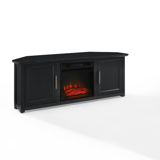 Crosley Furniture - Camden 58in Corner TV Stand With Fireplace Black - KF100658BK veiw 1