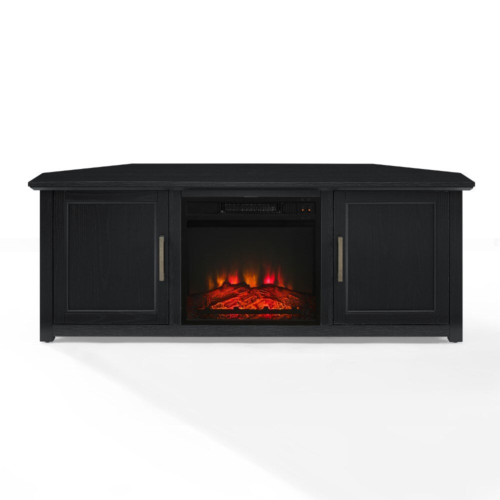 Crosley Furniture - Camden 58in Corner TV Stand With Fireplace Black - KF100658BK veiw 2