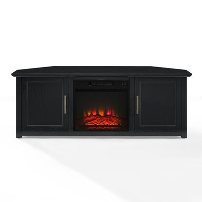 Crosley Furniture - Camden 58in Corner TV Stand With Fireplace Black - KF100658BK veiw 2