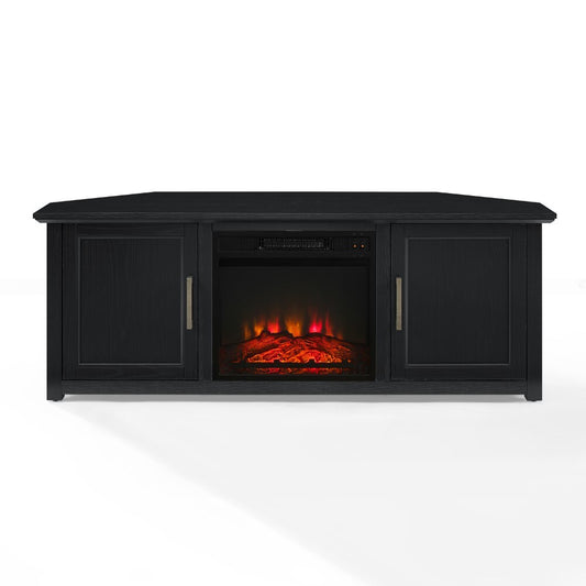 Crosley Furniture - Camden 58in Corner TV Stand With Fireplace Black - KF100658BK veiw 2