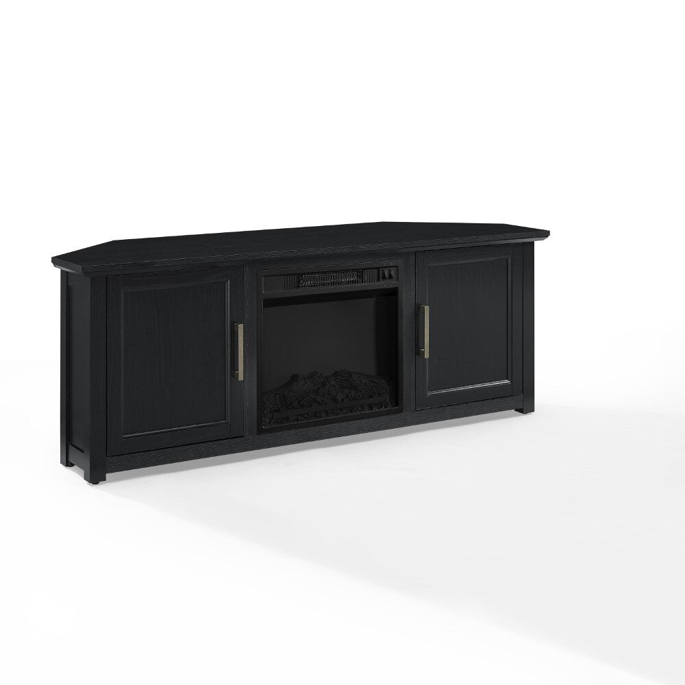 Crosley Furniture - Camden 58in Corner TV Stand With Fireplace Black - KF100658BK veiw 3