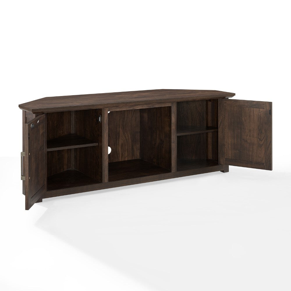 Crosley Furniture - Camden 58in Corner TV Stand With Fireplace Dark Walnut - KF100658DW veiw 4