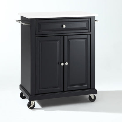 Crosley Furniture - Compact Granite Top Kitchen Cart Black/White - KF30020EBK veiw 1