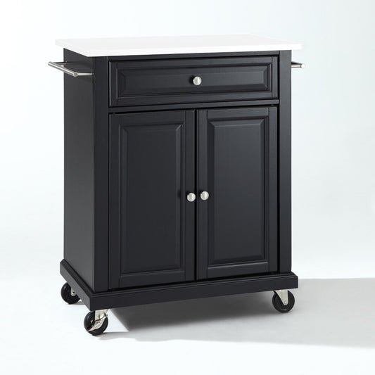 Crosley Furniture - Compact Granite Top Kitchen Cart Black/White - KF30020EBK veiw 1