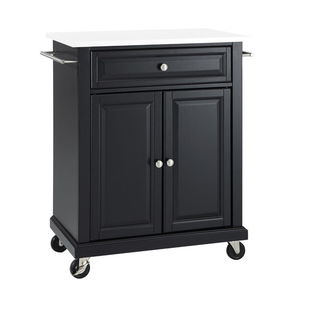 Crosley Furniture - Compact Granite Top Kitchen Cart Black/White - KF30020EBK veiw 2