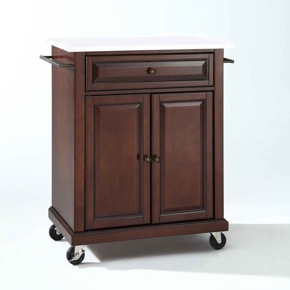 Crosley Furniture - Compact Granite Top Kitchen Cart Mahogany/White - KF30020EMA veiw 1