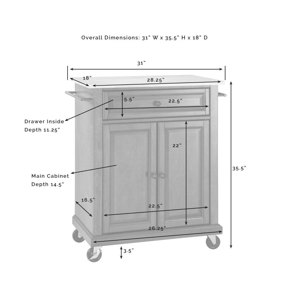 Crosley Furniture - Compact Granite Top Kitchen Cart Mahogany/White - KF30020EMA veiw 3
