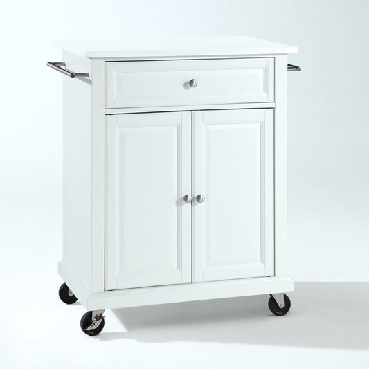 Crosley Furniture - Compact Granite Top Kitchen Cart White/White - KF30020EWH veiw 1