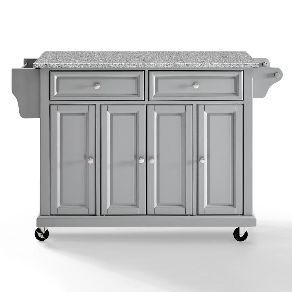Crosley Furniture - Full Size Granite Top Kitchen Cart Gray/Gray - KF30003EGY veiw 2