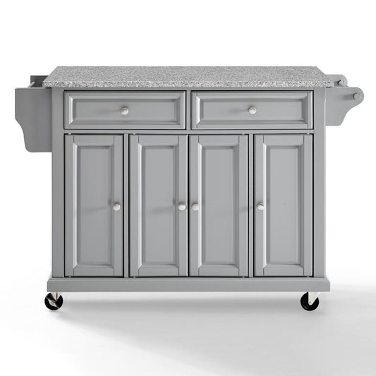 Crosley Furniture - Full Size Granite Top Kitchen Cart Gray/White - KF30005EGY veiw 2