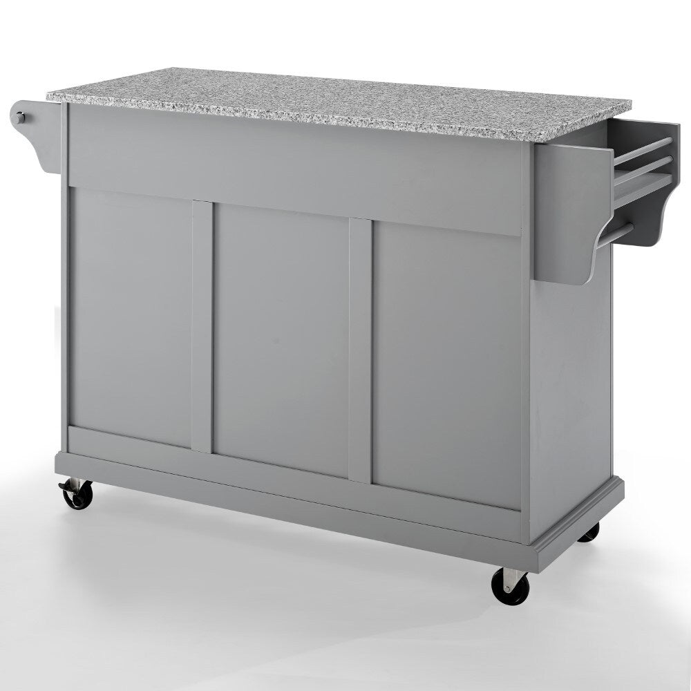 Crosley Furniture - Full Size Granite Top Kitchen Cart Gray/Gray - KF30003EGY veiw 3