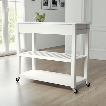 Crosley Furniture - Granite Top Kitchen Prep Cart White/White - KF30056WH veiw 6