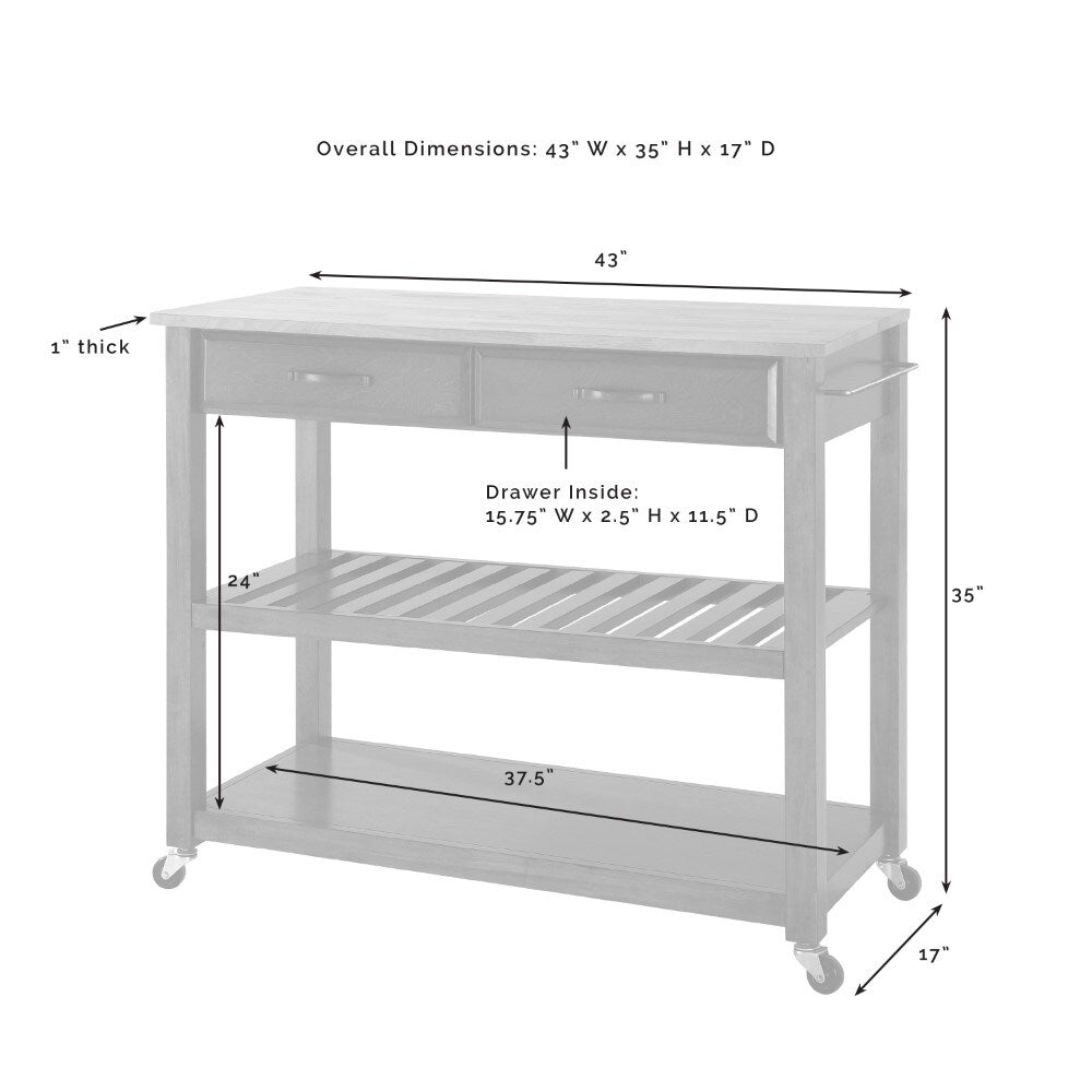 Crosley Furniture - Granite Top Kitchen Prep Cart White/White - KF30056WH veiw 7