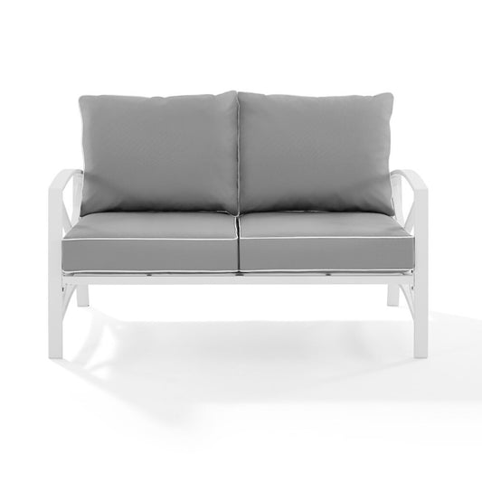 Crosley Furniture - Kaplan Loveseat Gray/White - KO60008WH-GY veiw 1